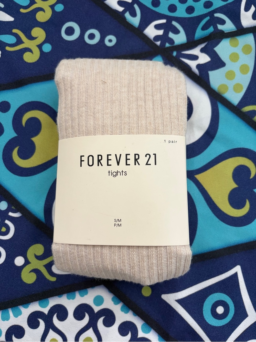 NWT Forever 21 Ribbed Tights - Cream S/M